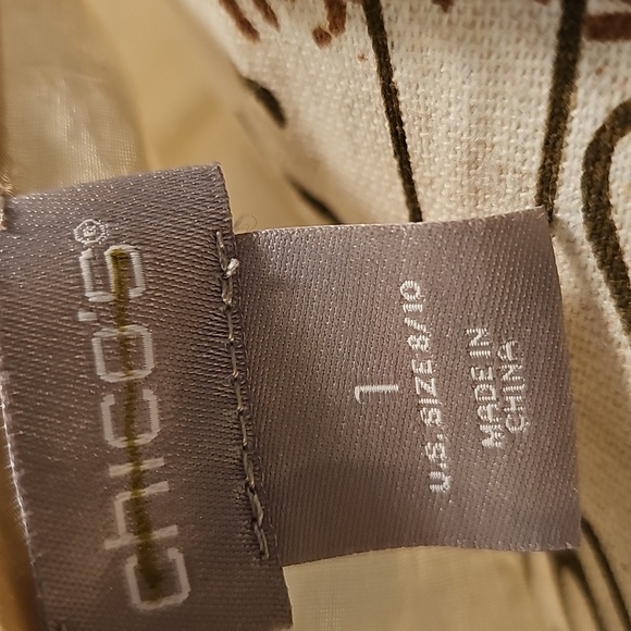 Chico Embroidered, Sequined Beige Tunic with Tie Neck, Size 8-10 - Picture 10 of 13